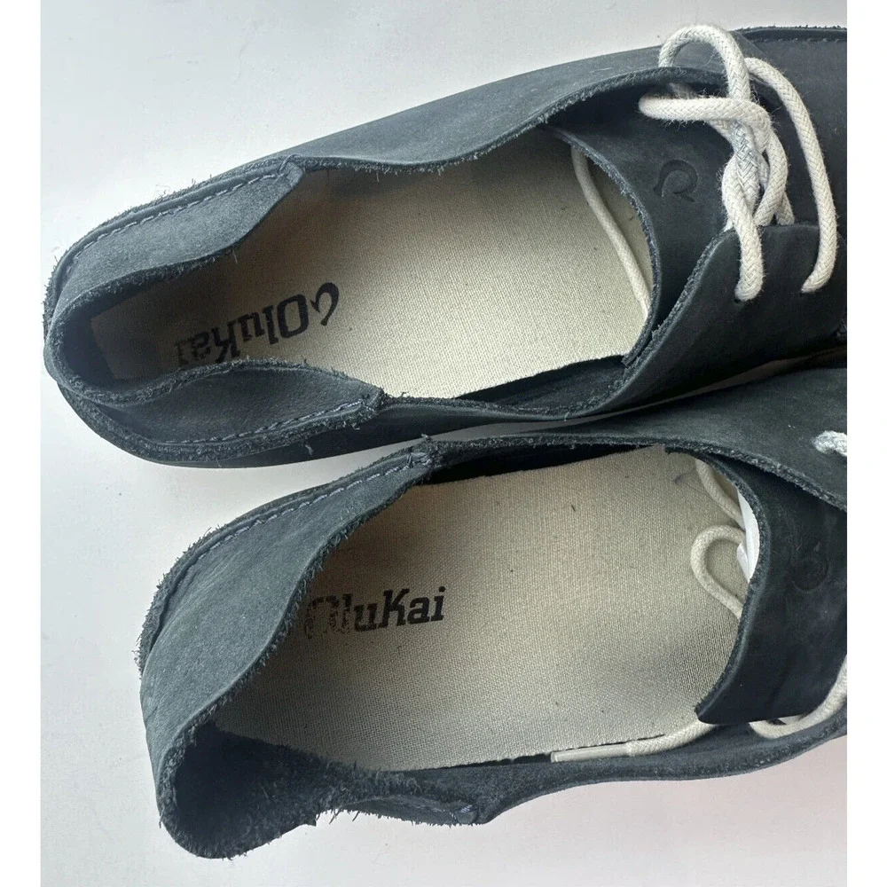 Olukai Holokai Leather Comfort Casual Shoes Carbon Gray Loafer Men's Size 9.5 - Picture 11 of 16